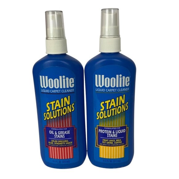 Vintage 1997 Woolite Stain Solutions Liquid Carpet Cleaner Sprays 18 Fl Oz Each - Picture 2 of 5